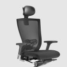 Scaun de birou ergonomic cu roți din piele și faux - Takeshi Viadurini