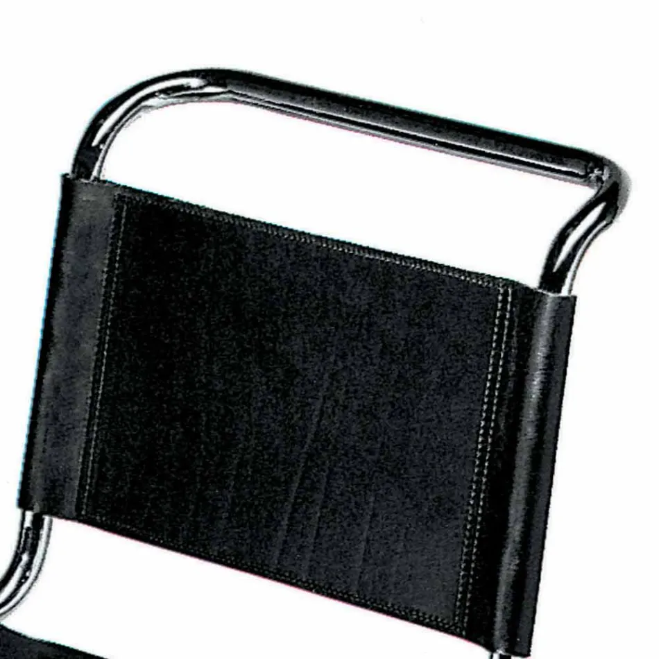 Scaun de birou din piele cu structură din oțel cromat Fabricat în Italia - Elite Viadurini