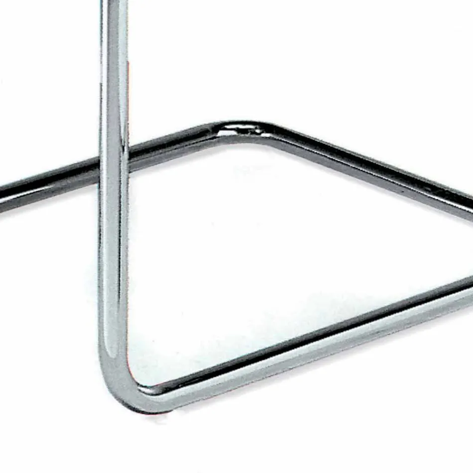 Scaun de birou din piele cu structură din oțel cromat Fabricat în Italia - Elite Viadurini