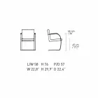 Scaun de birou din piele cu structură din oțel cromat Fabricat în Italia - Cuarț Viadurini