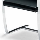 Scaun de birou din piele cu structură din oțel cromat Fabricat în Italia - Cuarț Viadurini