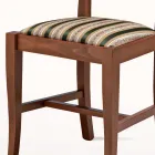 Scaun de Design Clasic din Lemn si Scaun din Tesatura Made in Italy - Dorina Viadurini