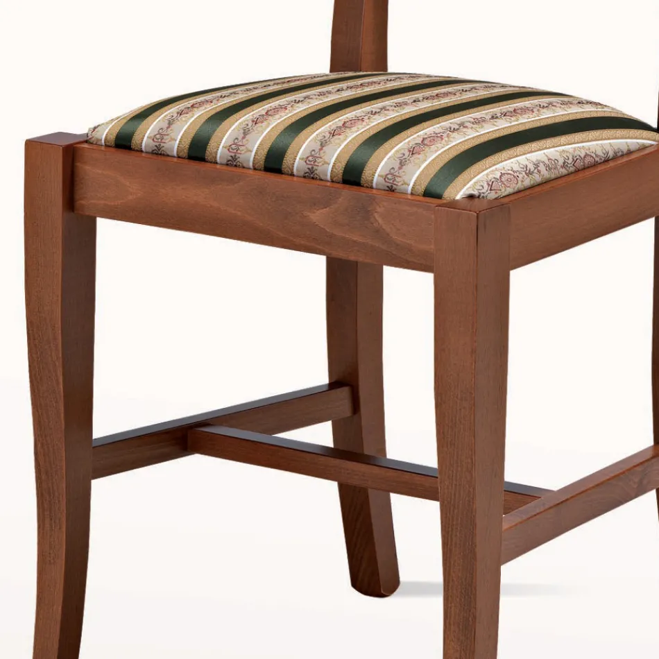 Scaun de Design Clasic din Lemn si Scaun din Tesatura Made in Italy - Dorina Viadurini