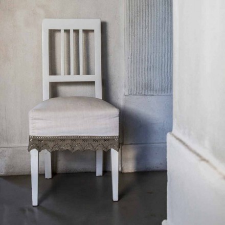 Scaun modern de design din lemn de fag alb lustruit, Shirley Viadurini