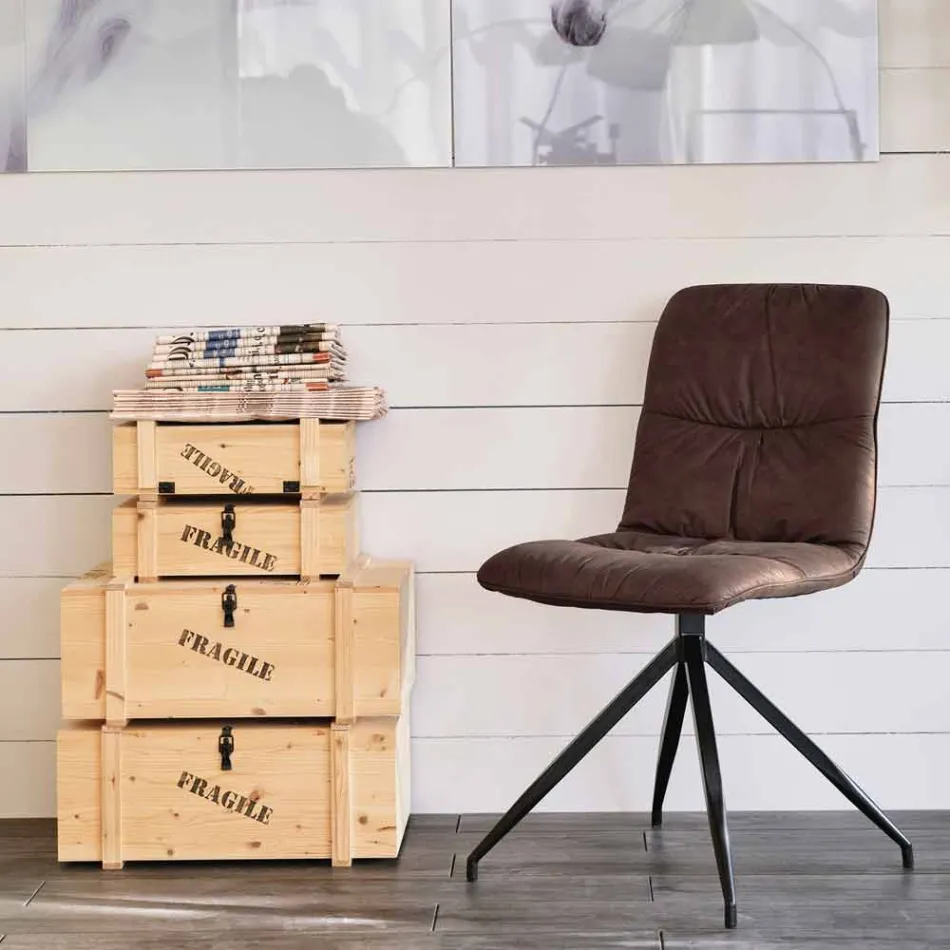 Scaun design modern tapitate in tesatura Chiara Viadurini