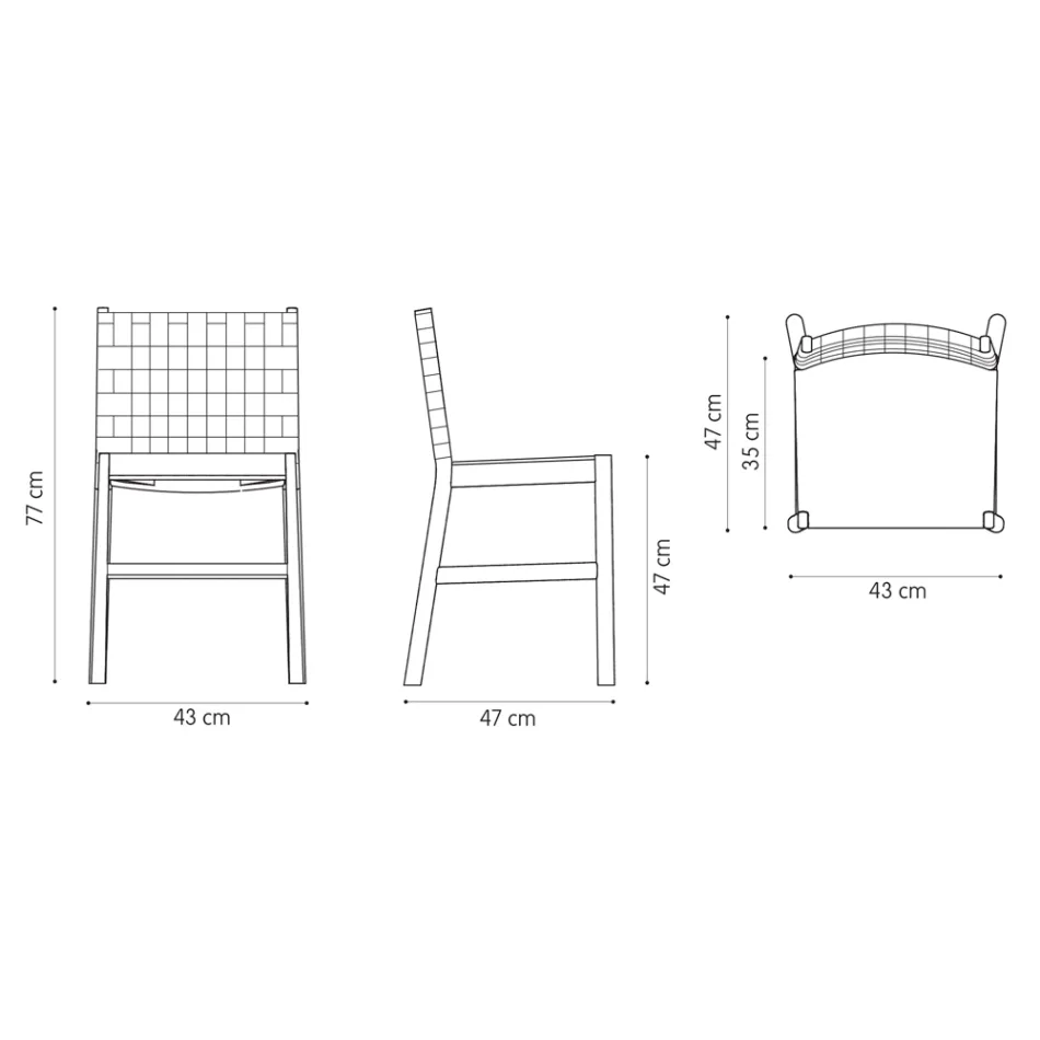 Scaun de calitate superioara din Lemn de Fag si Piele Made in Italy, 2 Bucati - Nora Viadurini
