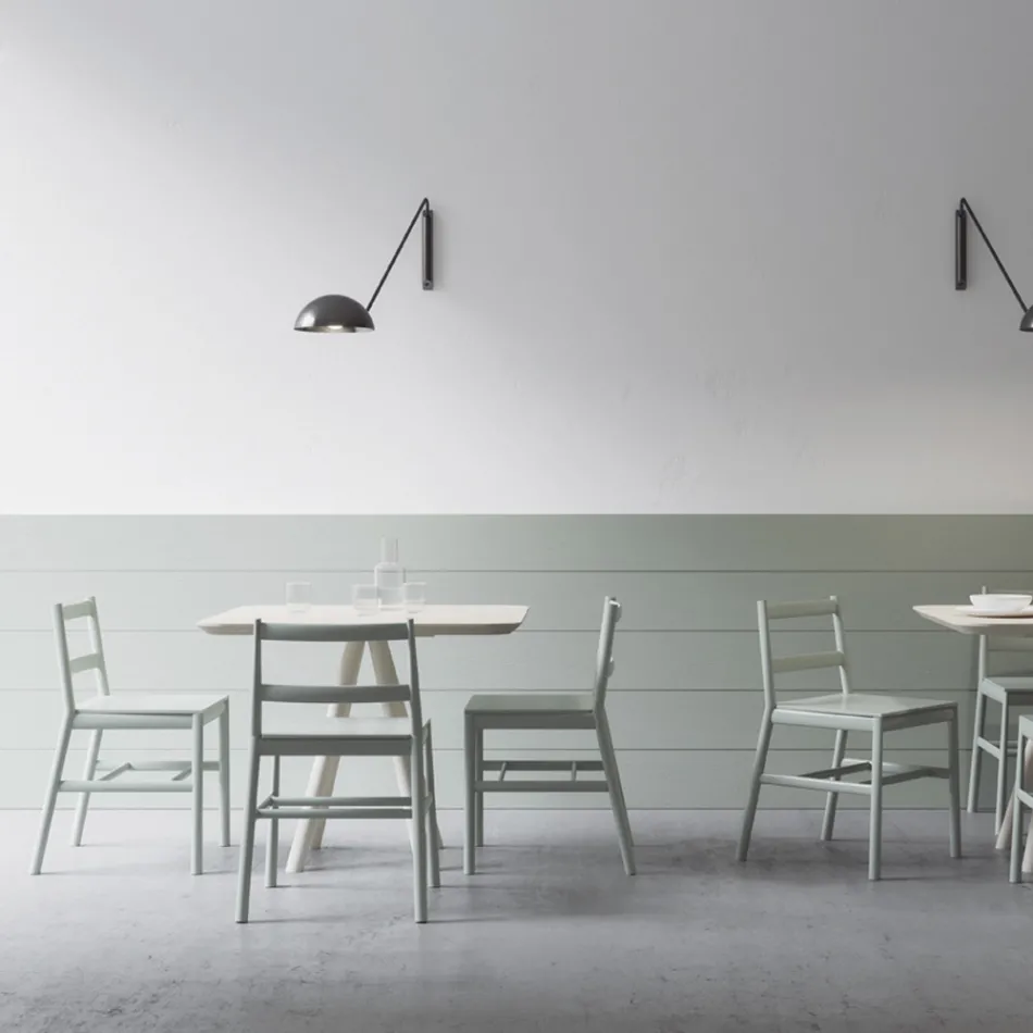 Scaun de inalta calitate din lemn masiv de fag, fabricat in Italia, 2 bucati - Nora Viadurini