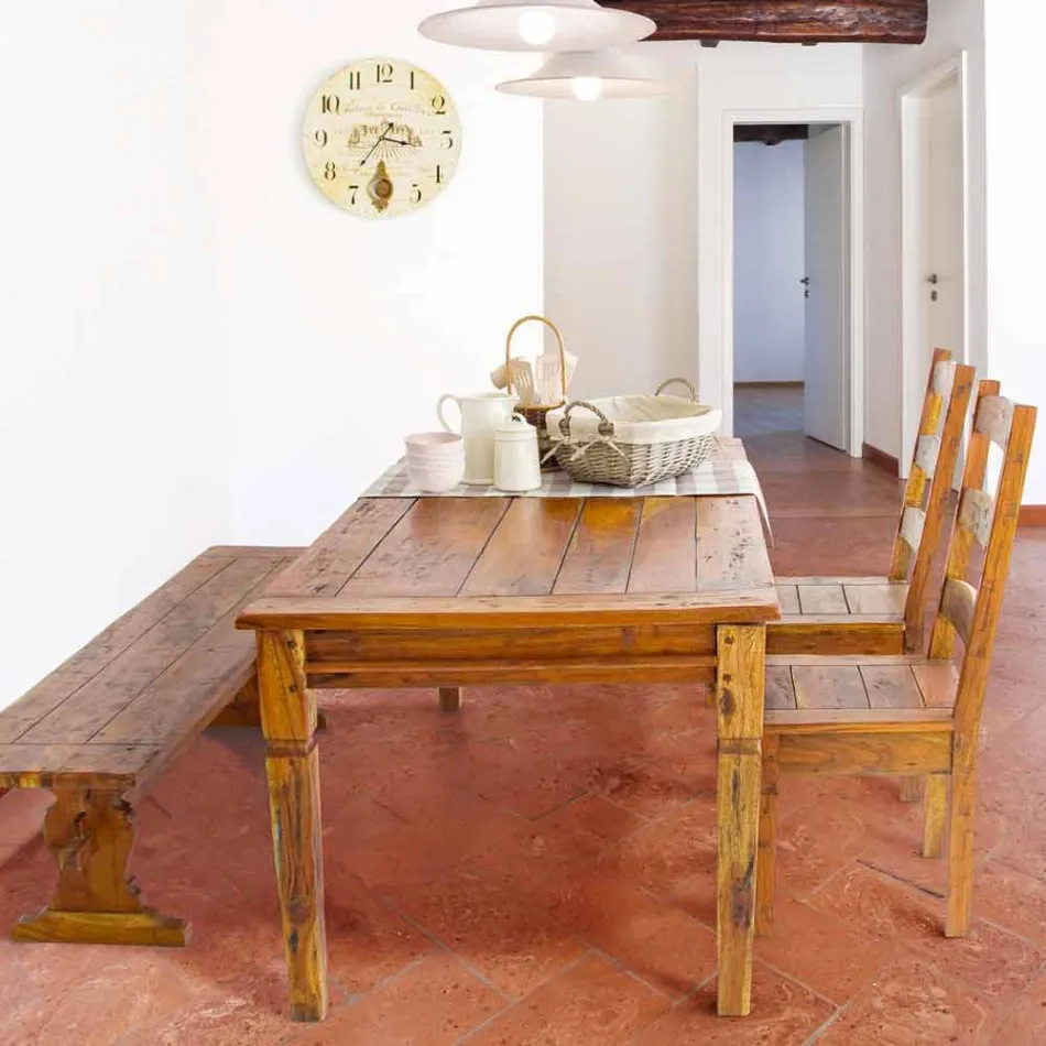 Scaun cu design clasic din lemn de salcâm masiv Homemotion - Moritz Viadurini