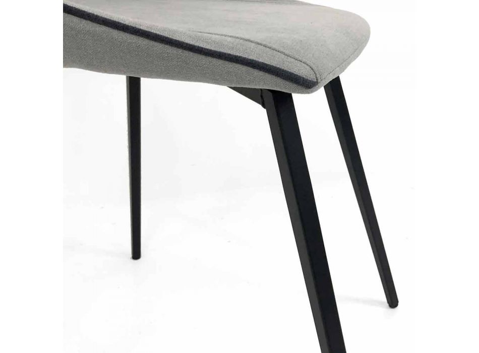 Scaun de design din țesătură cu picioare pătrate fabricat în Italia, 4 piese - Oriella Viadurini