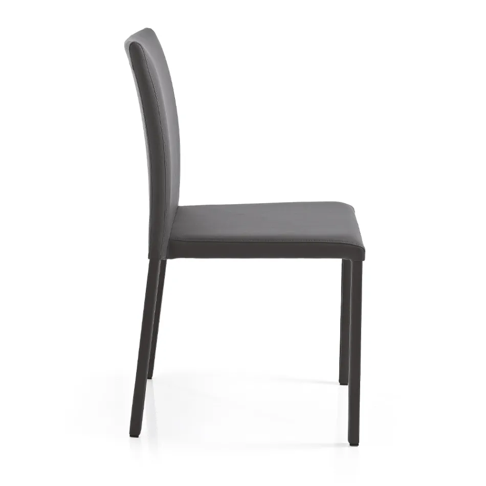 Scaun elegant cu design modern din piele artificiala colorata pentru camera de zi - Grenger Viadurini