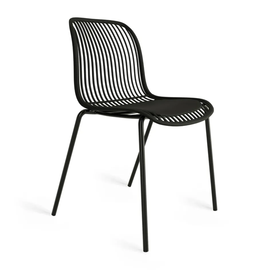 Chagall - Scaun de design pentru interior și exterior din polipropilenă și metal Viadurini