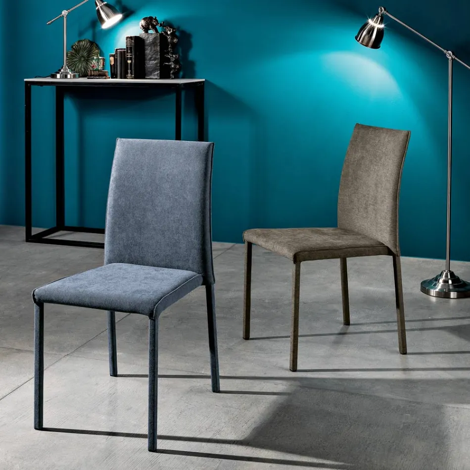 Scaun de sufragerie din material textil de designer fabricat in Italia, Conny Viadurini