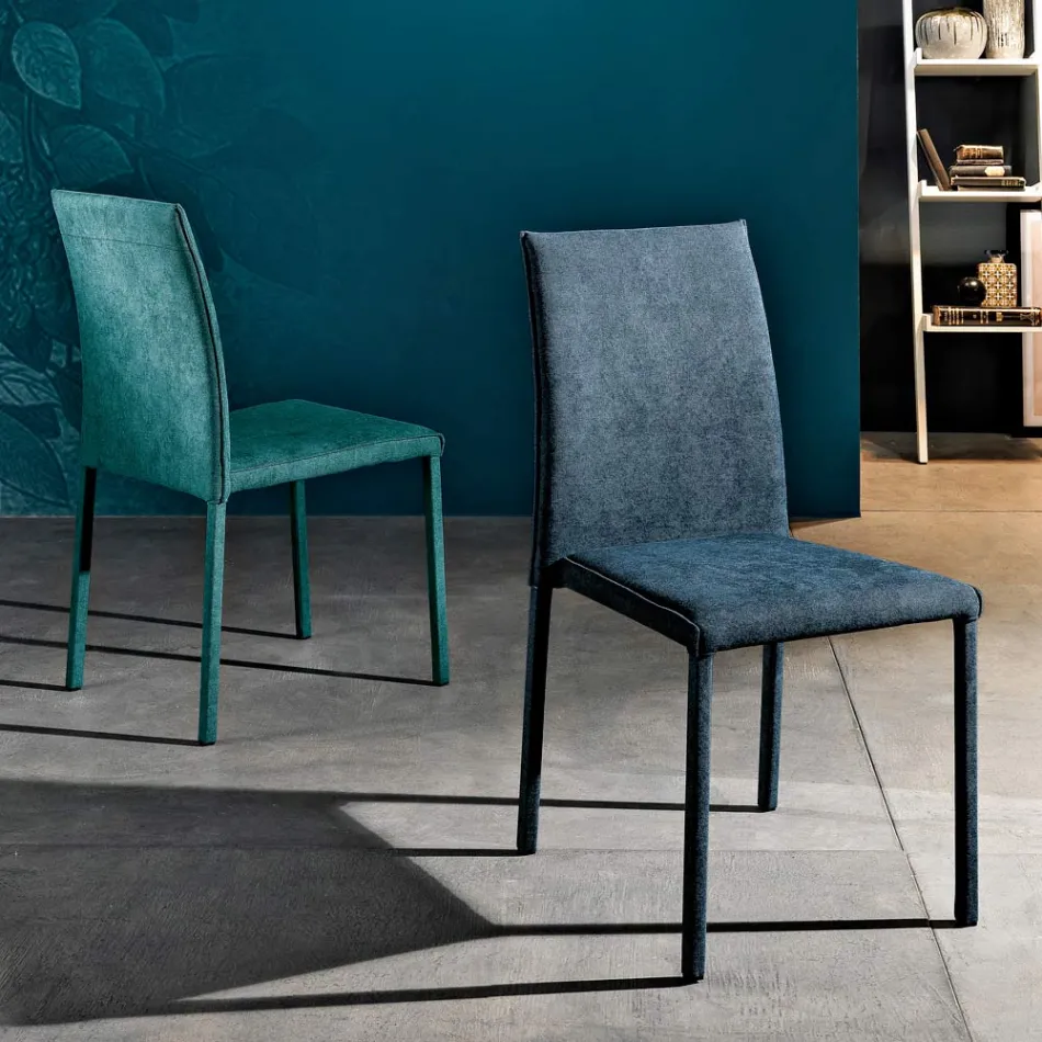 Scaun de sufragerie din material textil de designer fabricat in Italia, Conny Viadurini