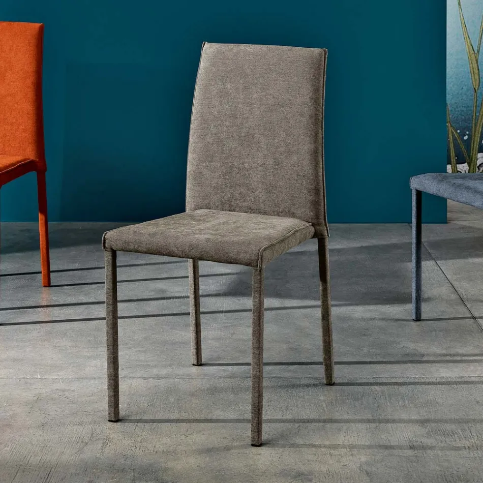 Scaun de sufragerie din material textil de designer fabricat in Italia, Conny Viadurini