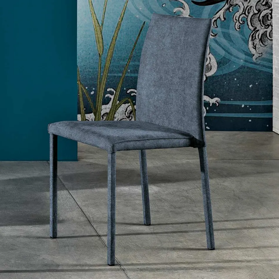 Scaun de sufragerie din material textil de designer fabricat in Italia, Conny Viadurini