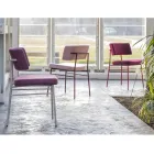 Scaun de lux din stofa cu baza metalica Made in Italy, 2 bucati - Alaska Viadurini