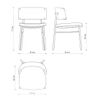 Scaun de lux din stofa cu baza metalica Made in Italy, 2 bucati - Alaska Viadurini