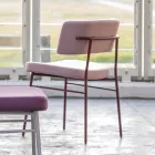 Scaun de lux din stofa cu baza metalica Made in Italy, 2 bucati - Alaska Viadurini