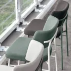 Scaun de lux din stofa cu baza metalica Made in Italy, 2 bucati - Alaska Viadurini