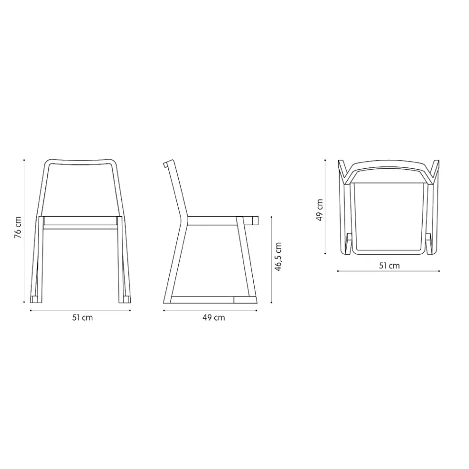 Scaun stivuibil de calitate din lemn de fag, fabricat in Italia, 2 piese - Leipzig Viadurini
