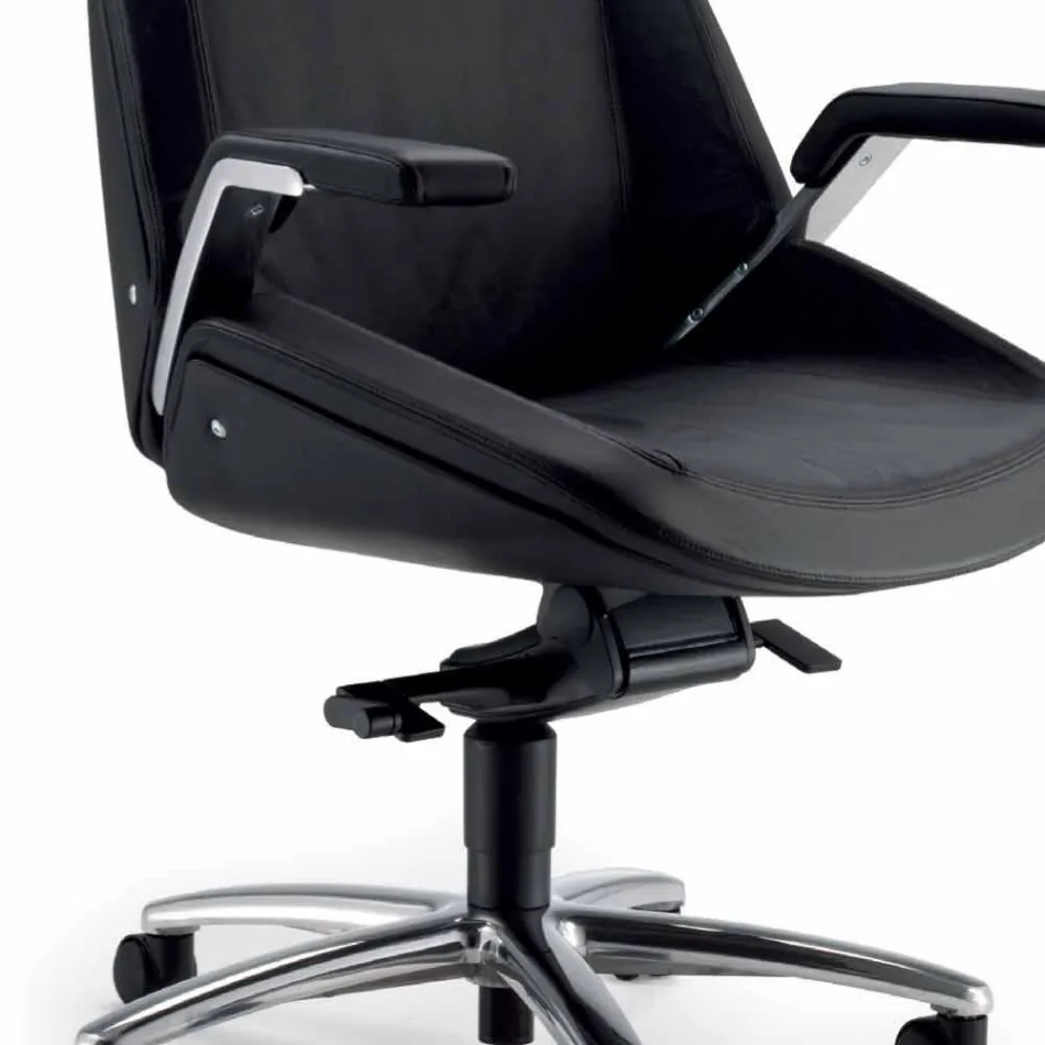 Scaun executiv în piele de vacă Ada Angelo Pinaffo &amp; Gorgi Viadurini