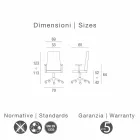 Scaun executiv în piele de vacă Ada Angelo Pinaffo &amp; Gorgi Viadurini