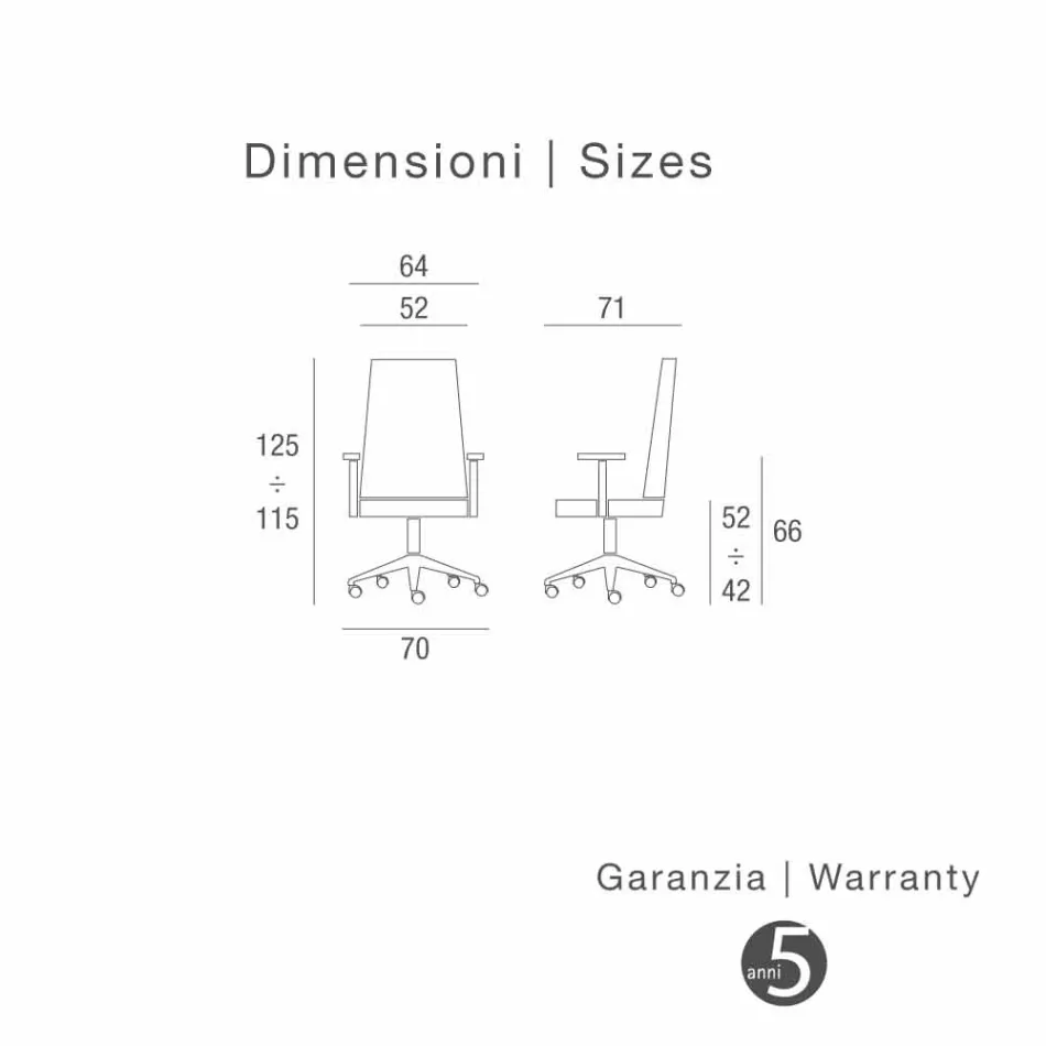 scaun executiv autentic cowhide Ambra moderne de tip floare Viadurini