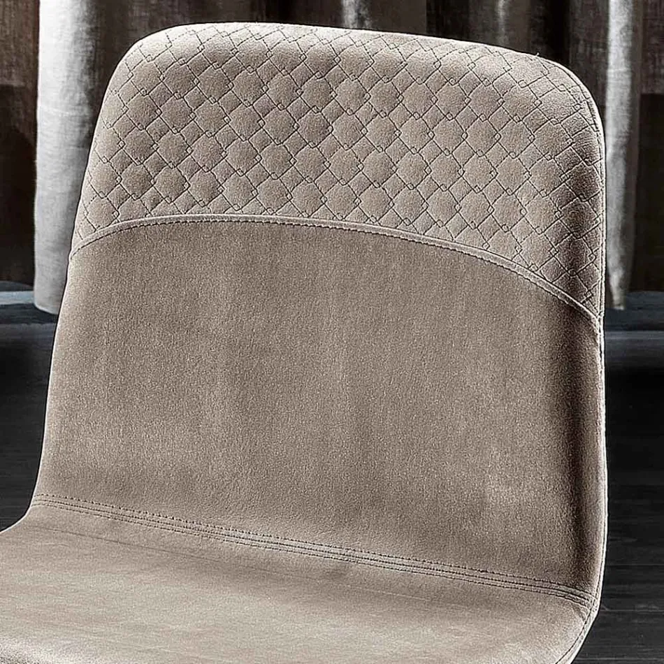 Scaun elegant de design modern din catifea colorata si lemn - Bizet Viadurini