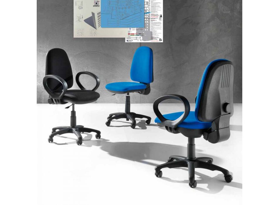 Scaun de birou ergonomic, rotativ modern, din piele ecologică sau țesătură - Calogera Viadurini