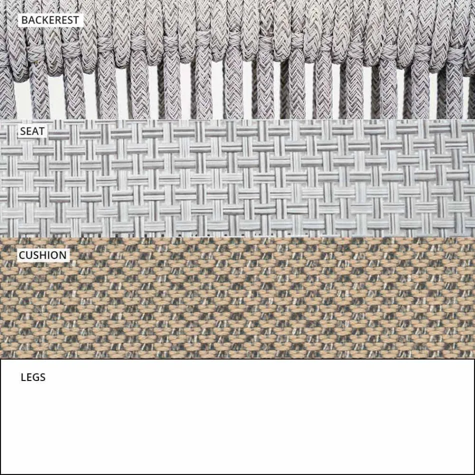 Scaun exterior cu cotiere Stivuabil tapițat H 78cm - Smart by Varaschin Viadurini