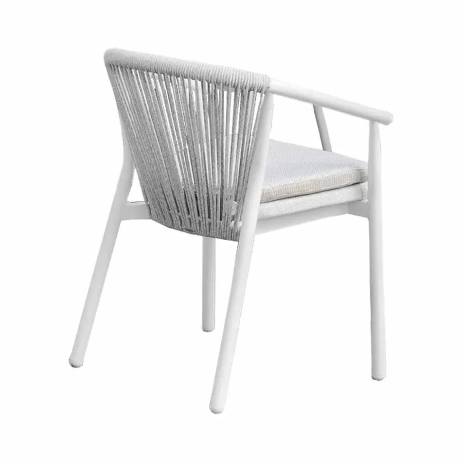 Scaun exterior cu cotiere Stivuabil tapițat H 78cm - Smart by Varaschin Viadurini