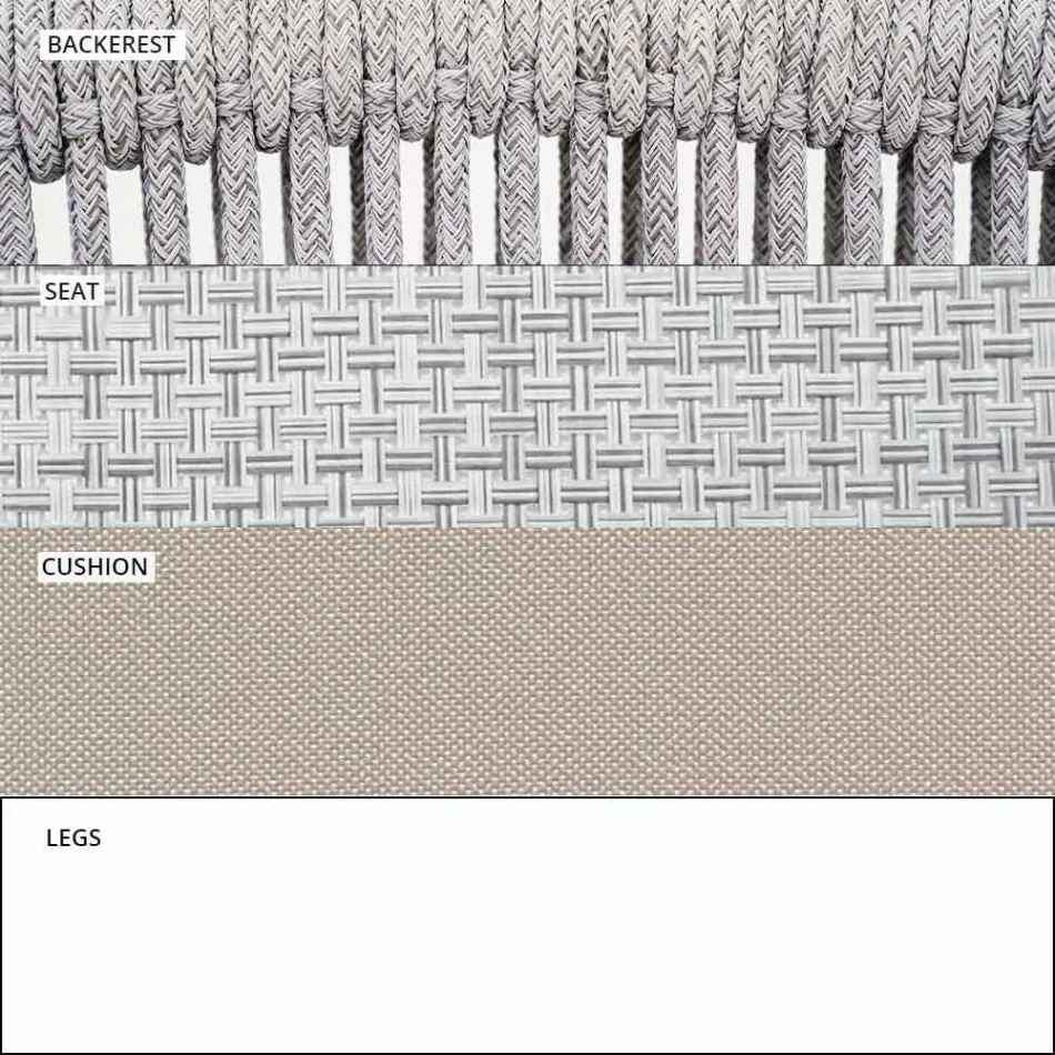 Scaun exterior cu cotiere Stivuabil tapițat H 78cm - Smart by Varaschin Viadurini