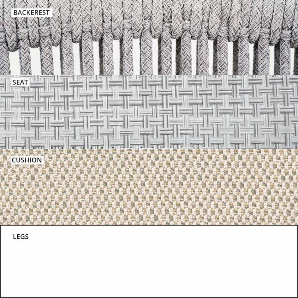 Scaun exterior cu cotiere Stivuabil tapițat H 78cm - Smart by Varaschin Viadurini