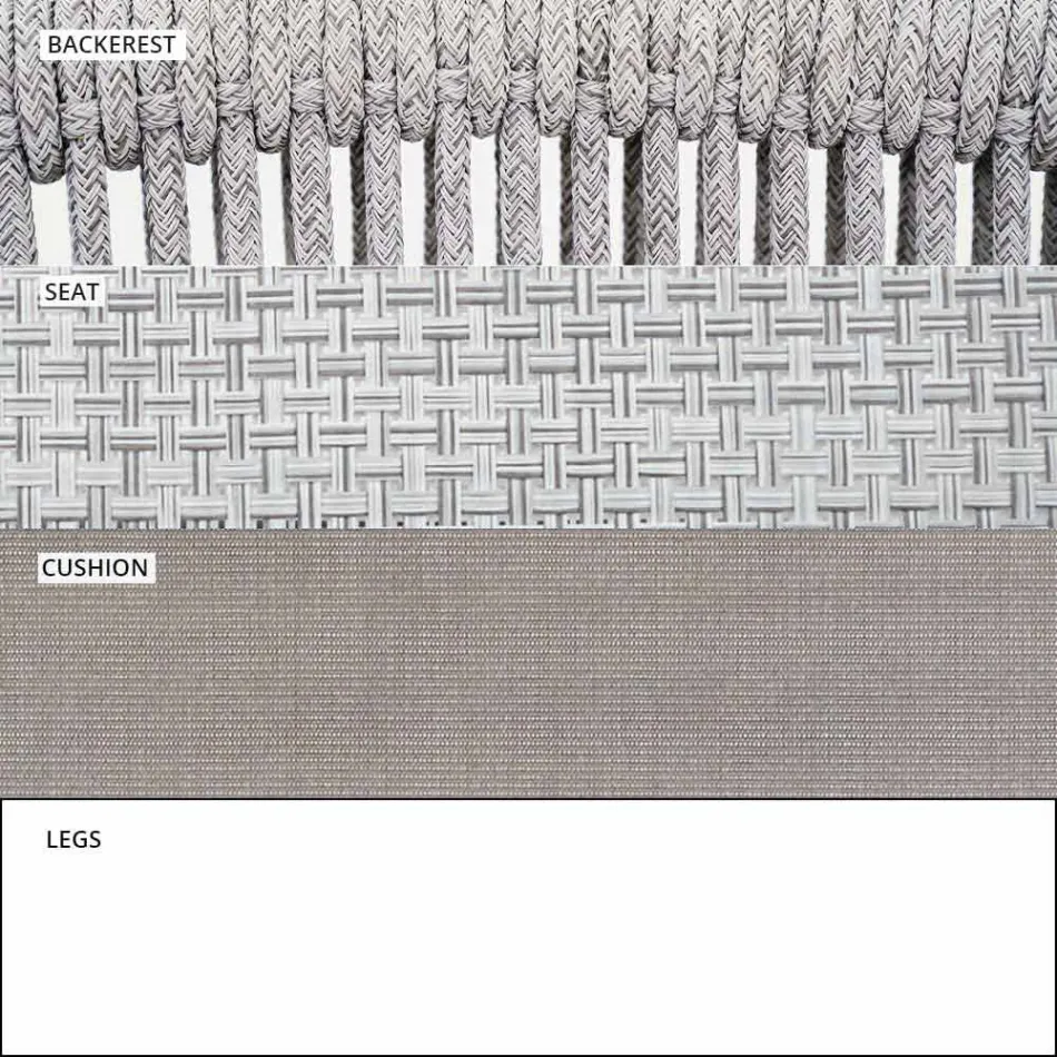 Scaun exterior cu cotiere Stivuabil tapițat H 78cm - Smart by Varaschin Viadurini