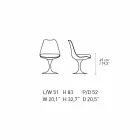 Scaun pivotant din aluminiu lăcuit cu scaun din piele Fabricat în Italia - Cabiria Viadurini