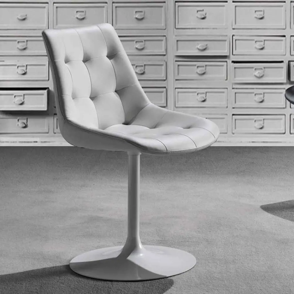 Scaun pivotant, scaun din Ecopiele Capitonnè Processing - Aura Viadurini