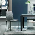 Scaun Captusit si Tapitat Fabric Fabricat in Italia 4 Piese - Monnalisa Viadurini