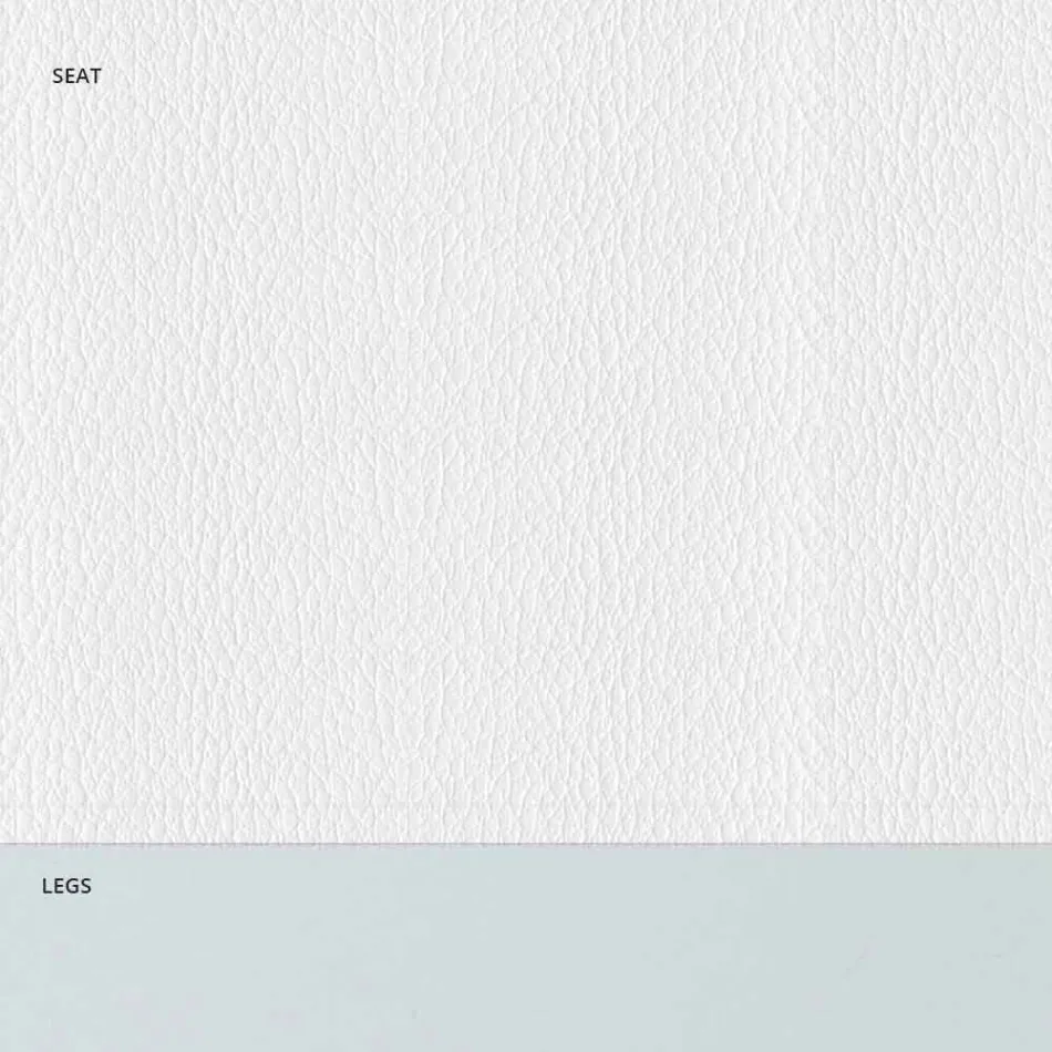 Scaun din oțel căptușit și scaun din piele artificială cu margine albă – Nirvana Viadurini