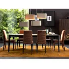 Scaun din lemn masiv din lemn masiv Grilli Zarafa fabricat în Italia, 2 piese Viadurini