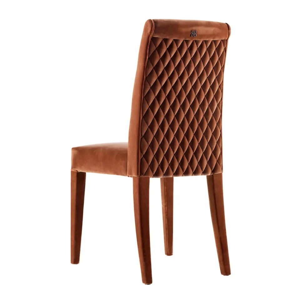 Scaun din lemn masiv din lemn masiv Grilli Zarafa fabricat în Italia, 2 piese Viadurini