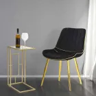 Scaun tapițat de sufragerie din lemn și țesături, 2 piese - Kolly Viadurini