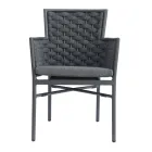 Scaun stivuibil cu cotiere și spătar din frânghie tapițate - Gardenia Viadurini