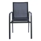 Scaun stivuibil cu brațe din aluminiu și Textilene alb sau gri - Greenstyle Viadurini