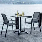 Scaun stivuibil cu brațe din aluminiu și Textilene alb sau gri - Greenstyle Viadurini