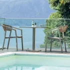 Scaun stivuibil cu scaun Textilene și spătar din răchită Twist - Passion Viadurini