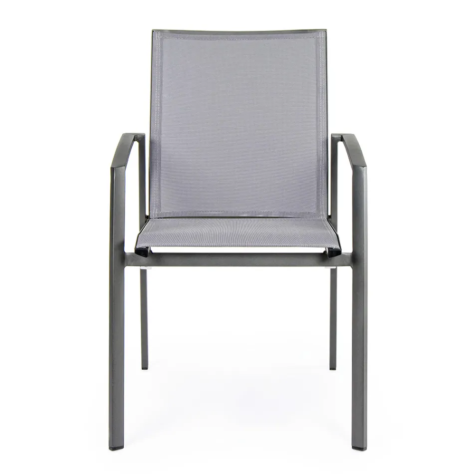 Scaun de exterior stivuibil din Aluminiu Vopsit, Homemotion, 4 piese - Odelia Viadurini