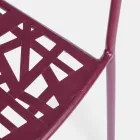 Scaun de exterior stivuibil din oțel finisat mat, 4 bucăți - Ralia Viadurini