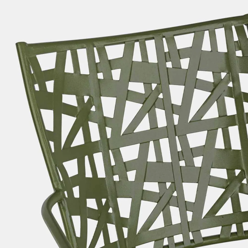 Scaun de exterior stivuibil din oțel finisat mat, 4 bucăți - Ralia Viadurini