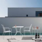 Scaun de exterior stivuibil din oțel finisat mat, 4 bucăți - Ralia Viadurini