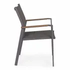 Scaun de exterior stivuibil din aluminiu textilen și antracit, 6 bucăți - Urban Viadurini